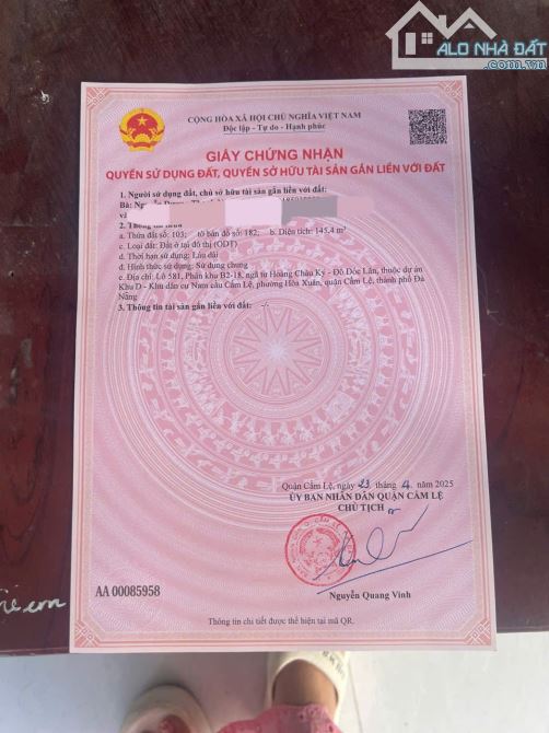 Cần bán gấp lô góc đẹp đường 10,5m Hoà Xuân
