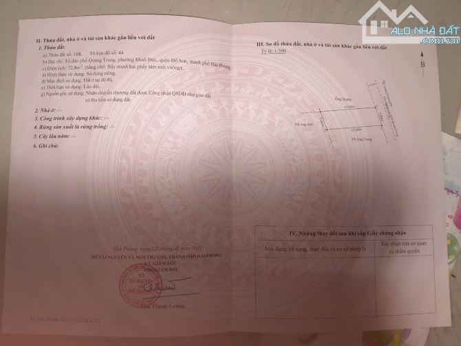 Bán đất TDP Quang Trung - Minh Đức - Đồ Sơn - Hải Phòng