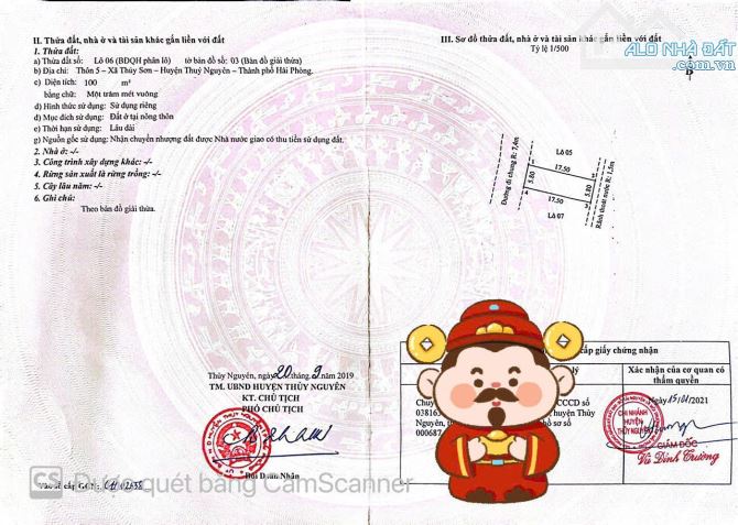 Lô đất Thuỷ Sơn ngay đường 351 vào chỉ 50m giá siêu đẹp