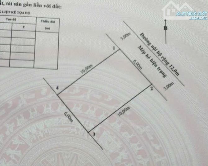 - Bán đất TĐC Lê Hồng Phong gần Phượng Chi - Diện tích: 60m2 ngang 6m dài 10m - Hướng Đông - 1