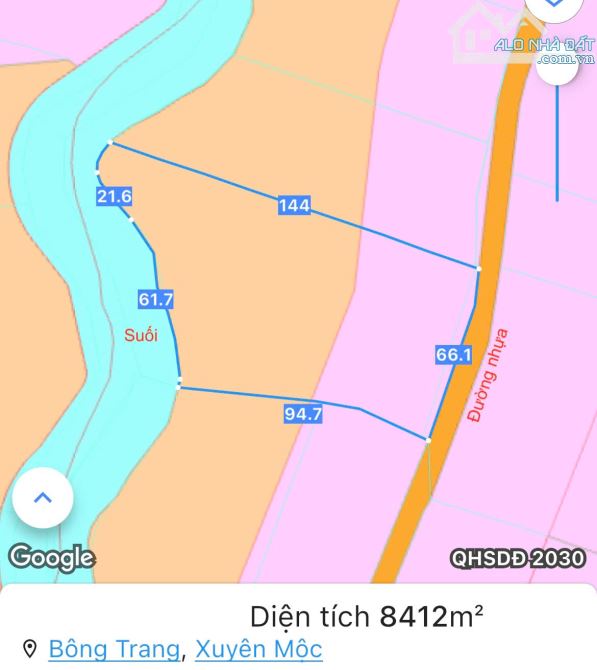 Cần bán vườn nhãn 8.412m2, mặt tiền rộng đến 66m, phủ hồng, sau lưng giáp suối, gần biển