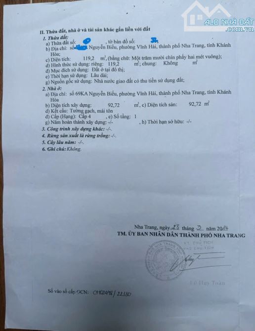 Bán đất cách biển 200m đường Nguyễn Biểu Nha Trang
