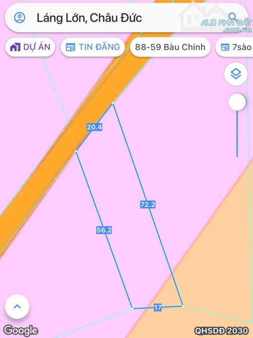 Bán khoảng 1 sào (1067m2) đất Láng Lớn, huyện Châu Đức, BRVT.