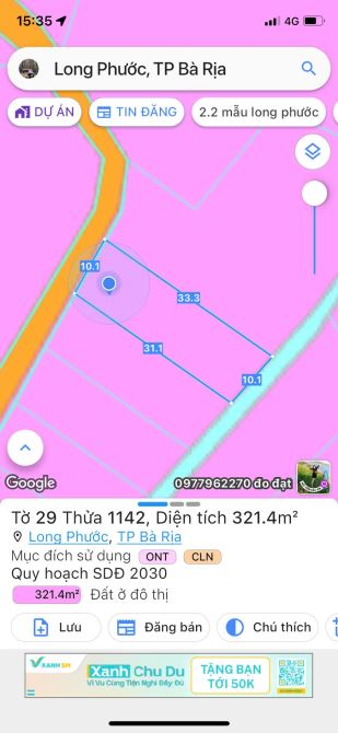 DT : 10x33*80m2 Thổ Cư,BÁN ĐẤT ĐẸP – SỔ HỒNG RIÊNG – ĐƯỜNG Ô TÔ – GIÁ TỐT - 2