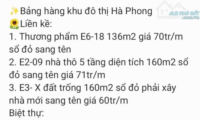 Bán đất-bán biệt thự- Khu Đô Thị Hà Phong- Tiền Phong - 5