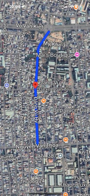 Bán lô đất 300m ngang 12m mặt tiền đường 7,5m Đặng Vũ Hỷ ngay Nguyễn Văn Thoại Gần Biển - 2