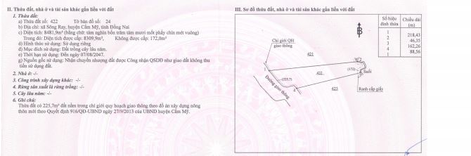 cần bán đất nông nghiệp đồng nai giá 4tỷ1