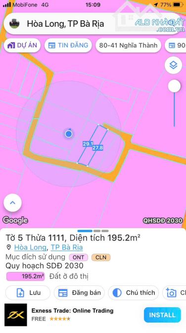 CHỦ GỬI BÁN LÔ ĐẤT MẶT TIỀN NHỰA – XÃ HOÀ LONG, TP. BÀ RỊA   Diện tích: 195.5m² (đã c - 7