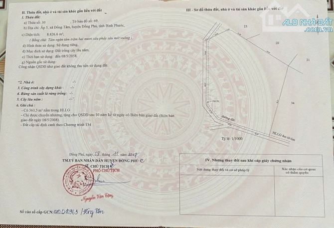 8 sào 8 đất Đồng Tâm có 160m mặt tiền đường giá 1.2 tỉ