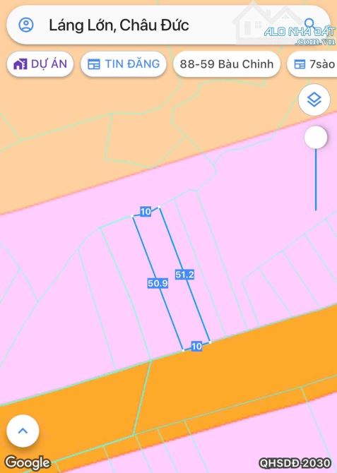 Bán 10x51 có 80tc đất Láng Lớn, huyện Châu Đức, BRVT.