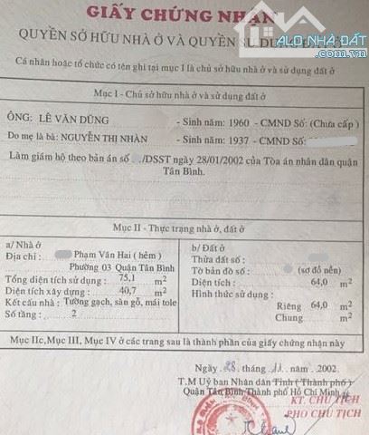 64m2 NGUYỄN BẶC, hẻm 3m thông, nở hậu nhỉnh 7 tỷ - 1