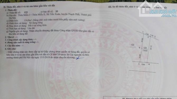 cắt lỗ lô đất 100m tại thôn miễu , thiến xuân, thạch thất Hà nội - 2