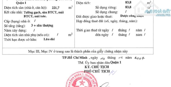 Bán nhà riêng Đường Trần Hưng Đạo, Phường Cầu Kho, Quận 1 DT 4x20m 1 trệt 3 lầu Giá 19 tỷ - 3