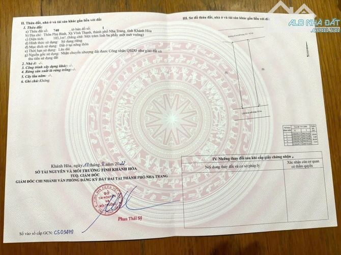 Bán đất xã vĩnh thạnh nha trang 1 tỷ790 - 3