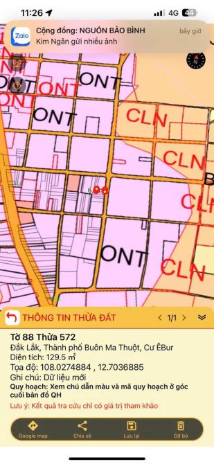 BÁN LÔ ĐẤT MẶT TIỀN ĐƯỜNG A1 THÔN 6 CƯEBUR CÁCH TRỤC CHÍNH 300M - Loctran - 4