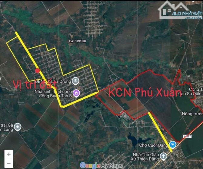 Góc 2 mặt tiền 20 x 55 trục chính Liên xã gần ủy ban KCN Phú Xuân
