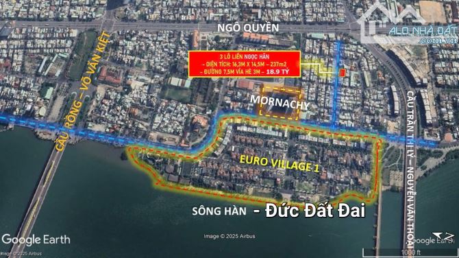 3 LÔ LIỀN KỀ ĐƯỜNG NGỌC HÂN - 237m2 - 19 tỷ