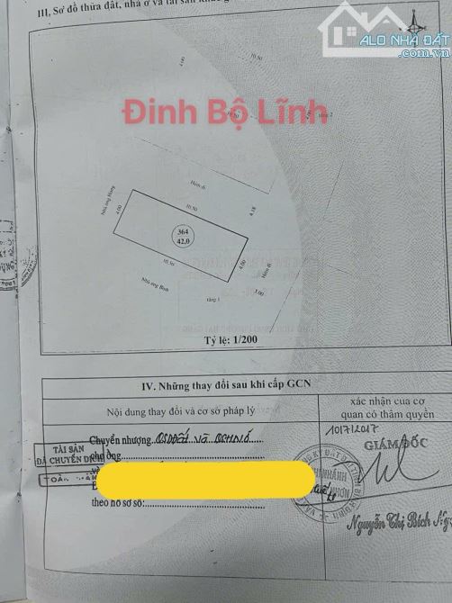 Bán nhà 1 mê hẻm Đinh Bộ Lĩnh 42m2