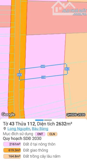 BÁN ĐẤT MẪU, MT DT749A, LONG NGUYÊN, BÀU BÀNG, DT:45x255, NỞ HẬU 90M, SHR, GIÁ 51 TỶ TL - 4