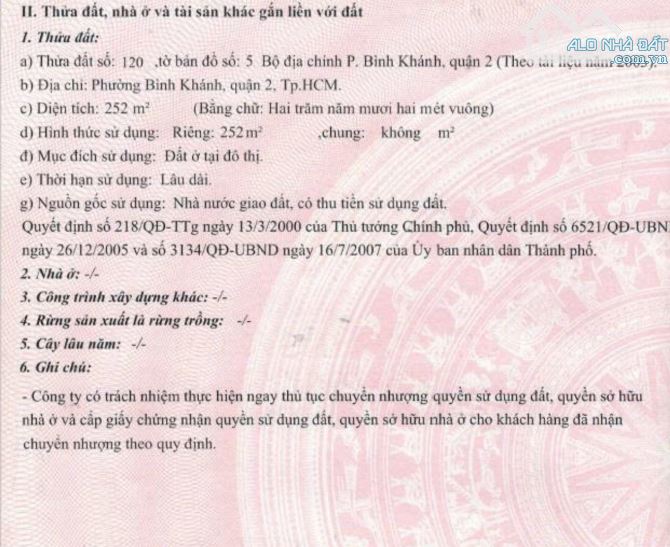 BÁN NỀN ĐẤT BIỆT THỰ  14x18 ĐƯỜNG LƯU ĐÌNH LỄ Q.2 - 6