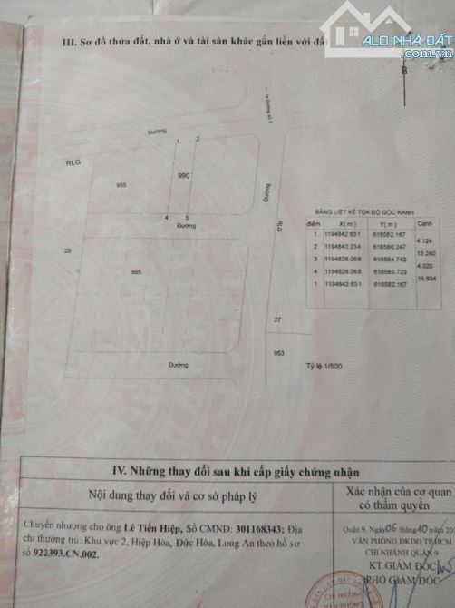 Lô đất 2 mặt tiền hxh đường 7 long trường DT 60m giá tốt