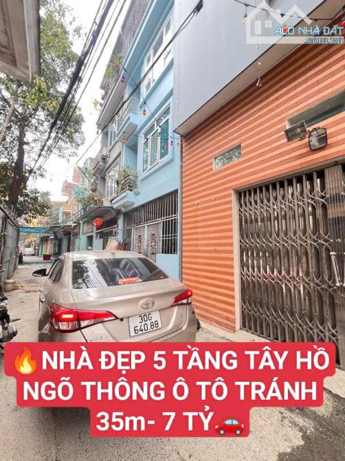 Tây Hồ- Ô tô- Ngõ thông- 5 tầng mới- 35m sổ vuông- 7.7 tỷ