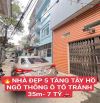Tây Hồ- Ô tô- Ngõ thông- 5 tầng mới- 35m sổ vuông- 7.7 tỷ