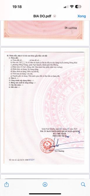 2 lô duy nhất 67,5 và 63m mặt đường Bạch Thái Bưởi Cây Đa mở bán lúc này