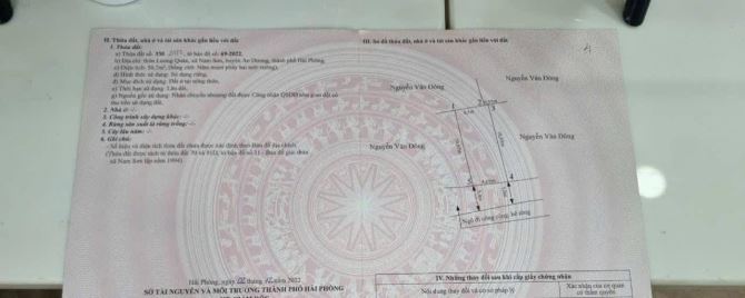 Chỉ 1,29 tỷ lô đất 50m hướng Đông Nam tại Lương Quán, Nam Sơn, An Dương ngõ ô tô cực sáng