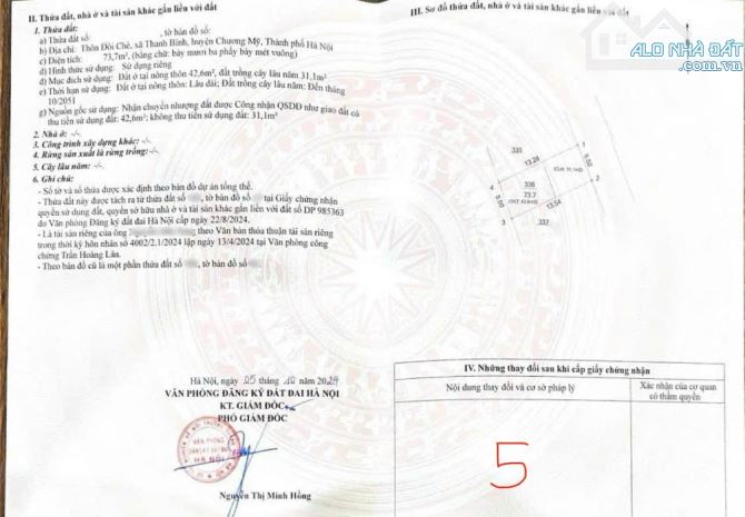 73,7m đất đẹp Thanh Bình, gần QL6 chỉ nhỉnh 2,35 tỉ