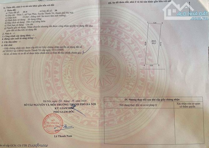 Bán nhà thôn 3 Vạn Phúc, Thanh Trì, ngõ thông ô tô, giá 2.95 tỷ