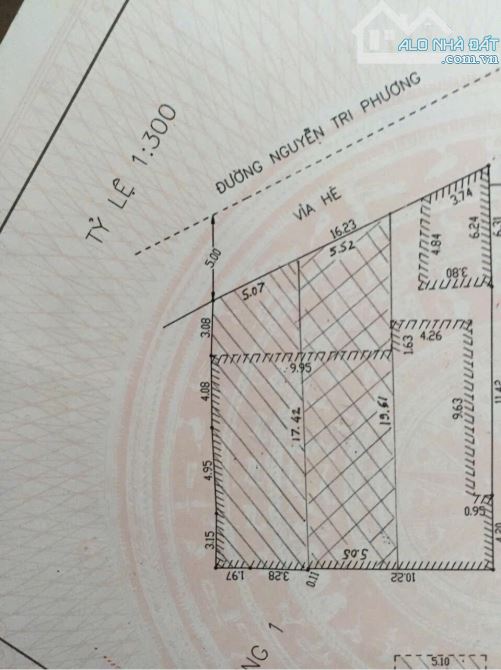 Cần bán 3 lô đường NGUYỄN TRI PHƯƠNG, ngang 16,2m dt285m2, giá chỉ: 27 tỷ(tl)