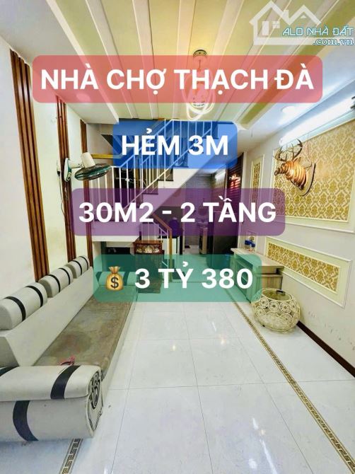 BÁN NHÀ GẦN CHỢ THẠCH ĐÀ – GÒ VẤP – 2 TẦNG – HẺM 3M – ĐANG CHO THUÊ 7TR/THÁNG – CHỈ 3 tỷ x