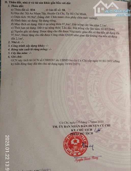 Bán đất Tân Thạnh Đông - giá 1,650 tỷ - 1