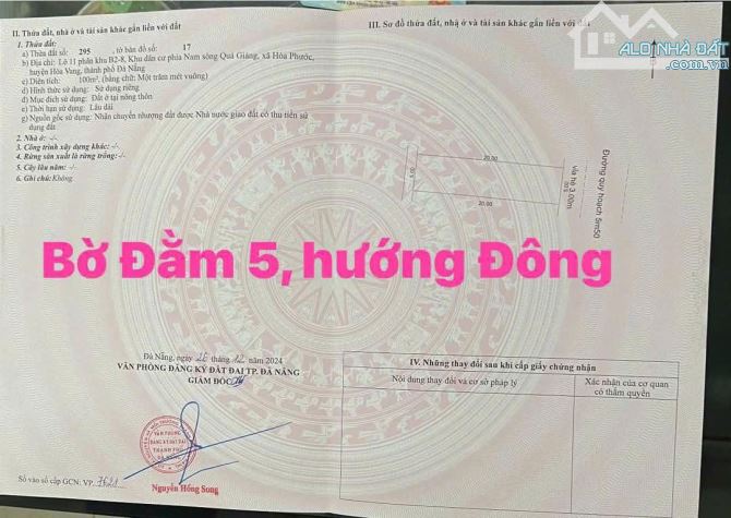 📌📌📌Làm việc trực tiếp!!! Bán lô đất đường Bờ Đằm 5, xã Hòa Phước giá rẻ 🍀 - 1