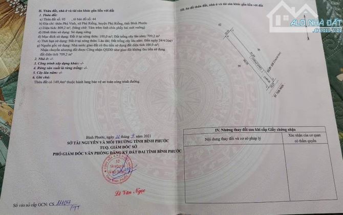 Bán lô đất 809m2 có sẵn 100m thổ cư ngay mặt tiền đường đt 753b nhựa lớn 42m giá 1ty2 - 1