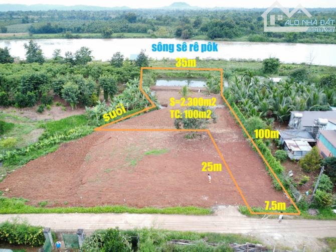 Chủ cần tiền quá gấp giảm giá mạnh Đất thổ cư view sông Sê rê pok làm nhà vườn - 2
