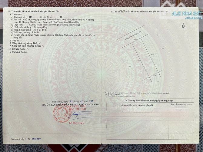 💥BÁN ĐẤT CÓ SỔ VCN PHƯỚC LONG 2, NHA TRANG, KHÁNH HÒA. - 2