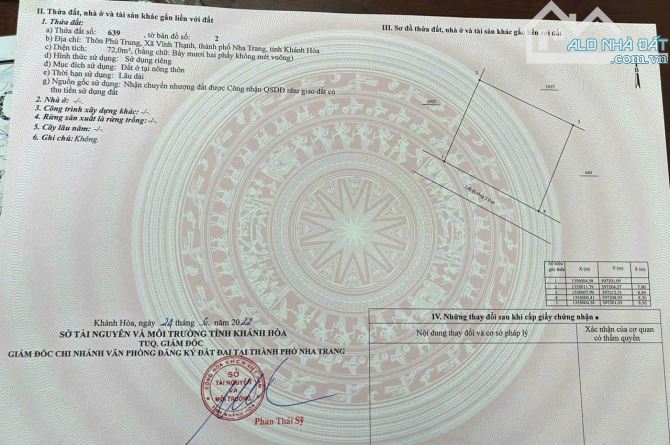 Bán đất đường ô tô xã Vĩnh Thạnh 72m2 ngang 8.9m giá 1 tỷ 750 - 4