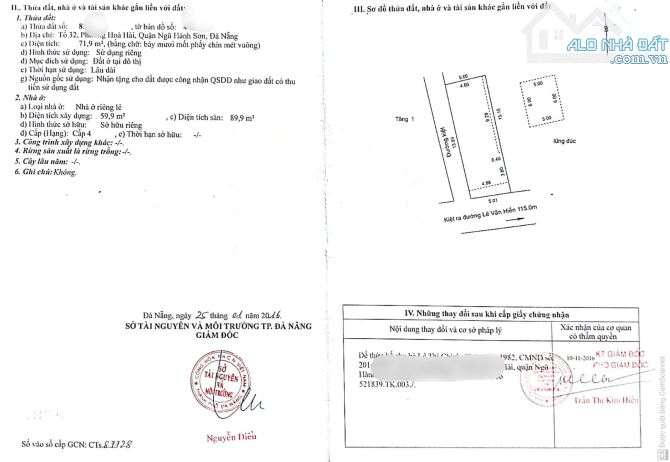 BÁN NHÀ MT ĐƯỜNG THỔ SƠN 1, HÒA HẢI, NGŨ HÀNH SƠN, 72M2, NGANG 5M, GIÁ 3.X TỶ. - 4