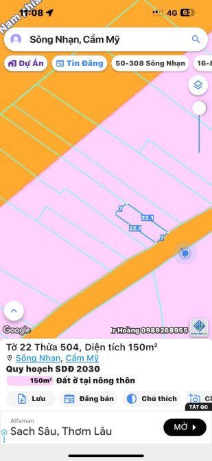BÁN ĐẤT TẶNG NỀN NHÀ XÂY SẴN 150m2 THỔ CƯ MẶT TIỀN ĐƯỜNG NHỰA ẤP 6 XÃ SÔNG NHẠN CẨM MỸ GIÁ - 8