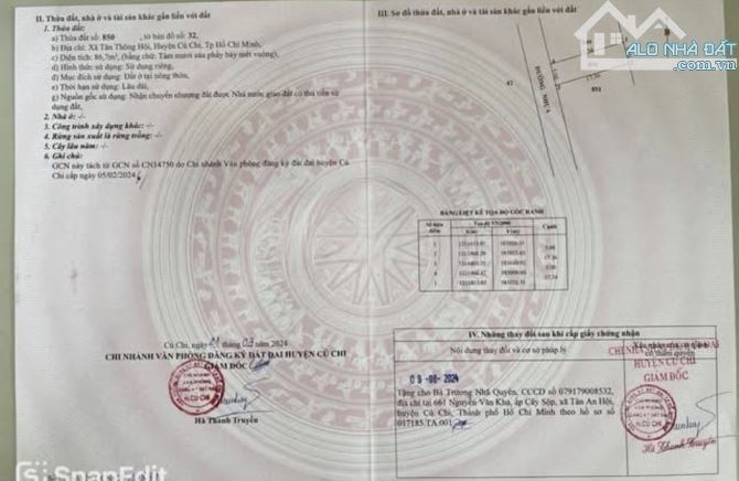 bán đất tân thông hội củ chi sổ hồng công chứng liền