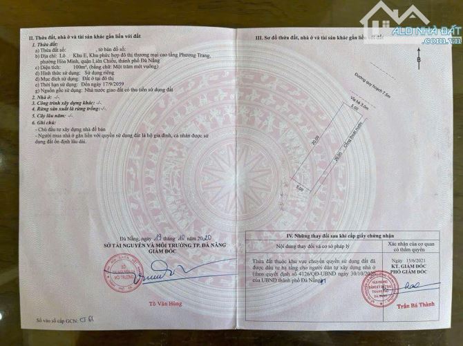 Bán lô đất Hoà Phú 24 - đường thông nguyễn sinh sắc. Lô kẹp cống xây dựng thoáng mát