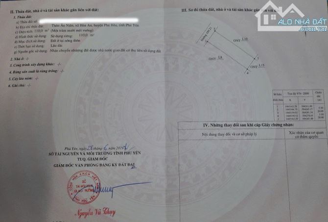 Cần bán lô đất đối diện Trường THCS Hòa An (5.5m x 20m) DH21- Phú Ân, Hòa An, Phú Yên
