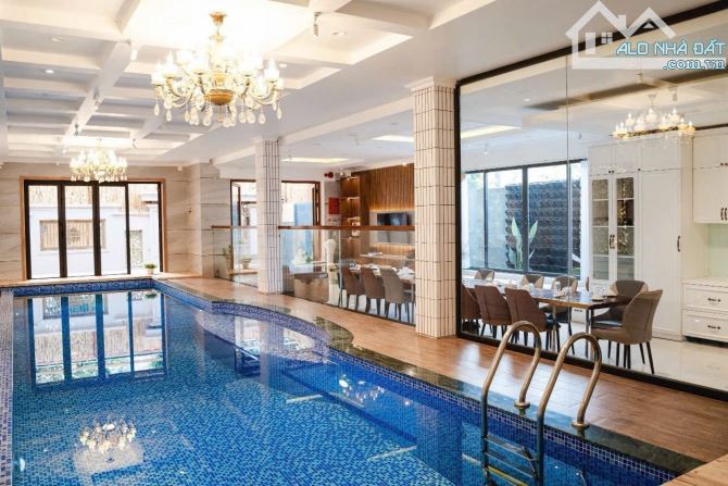 Bán biệt thự 4 tầng đường Trung Lương - Đảo Vip - Hoà Xuân có hồ bơi