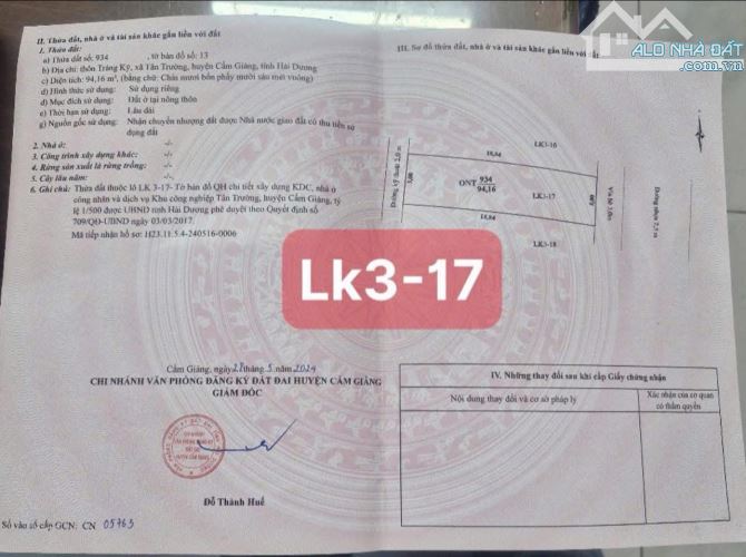Bán đất view công viên khu đô thị tnr tân trường cẩm giàng hải dương - 1