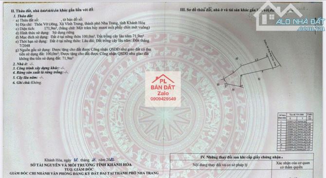 BÁN NHANH LÔ ĐẤT TẠI VĨNH TRUNG – NHA TRANG – KHÁNH HOÀ. - 4