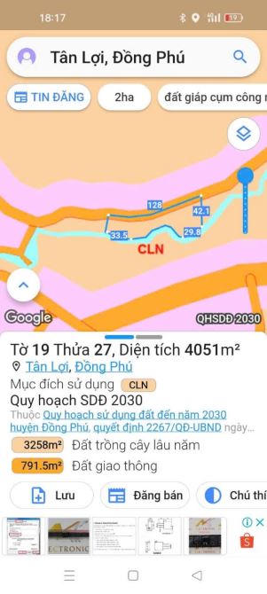 Bán 75m mặt tiền Đường bê tông, tổng 2.000m2 - 1