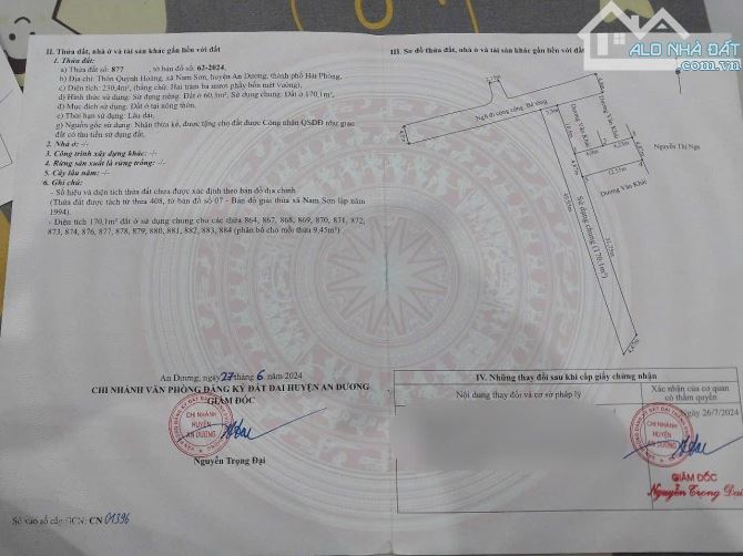 Bán đất tại Quỳnh Hoàng, Nam Sơn, An Dương, Hải Phòng giá chỉ 1,39 tỷ - 1