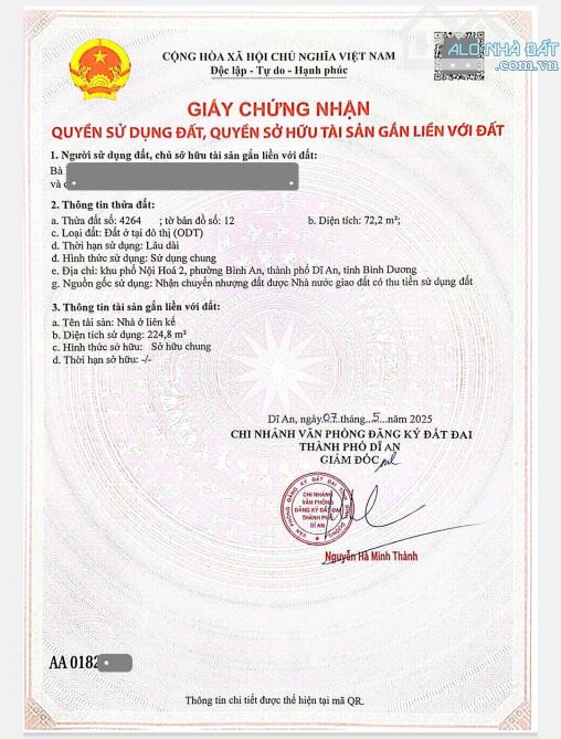 Bán nhà 1T3L 4.5x16m hoàn công, đường D1 KDC Phú Hồng Thịnh 6 p. An Bình - 1